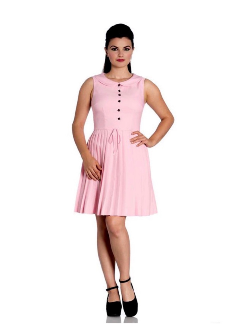 Hell Bunny - Retro Pleated Pink Dress